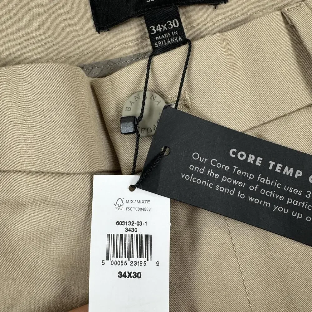Banana Republic Pants Mens Size 34x30 Beige Core Temp Chino Slim Fit Stretch
